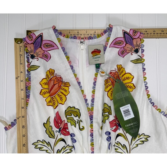 NWT Farm Rio Maxi Dress Sleeveless Tiered V Neck Floral Boho Resort - Picture 16 of 16